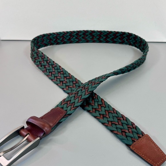 Italian Chevron Braided Leather Belt NWOT - Picture 5 of 8